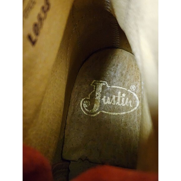 Justin Roper Kiltie Boots Red Vintage Size 7B Pebbled Leather - Picture 7 of 9